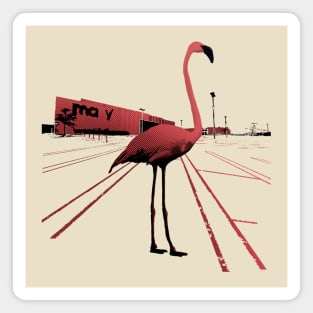 A Flamingo at the mall parking lot Magnet